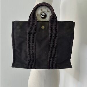 Vintage Hermes Hairline Canvas Tote Bag